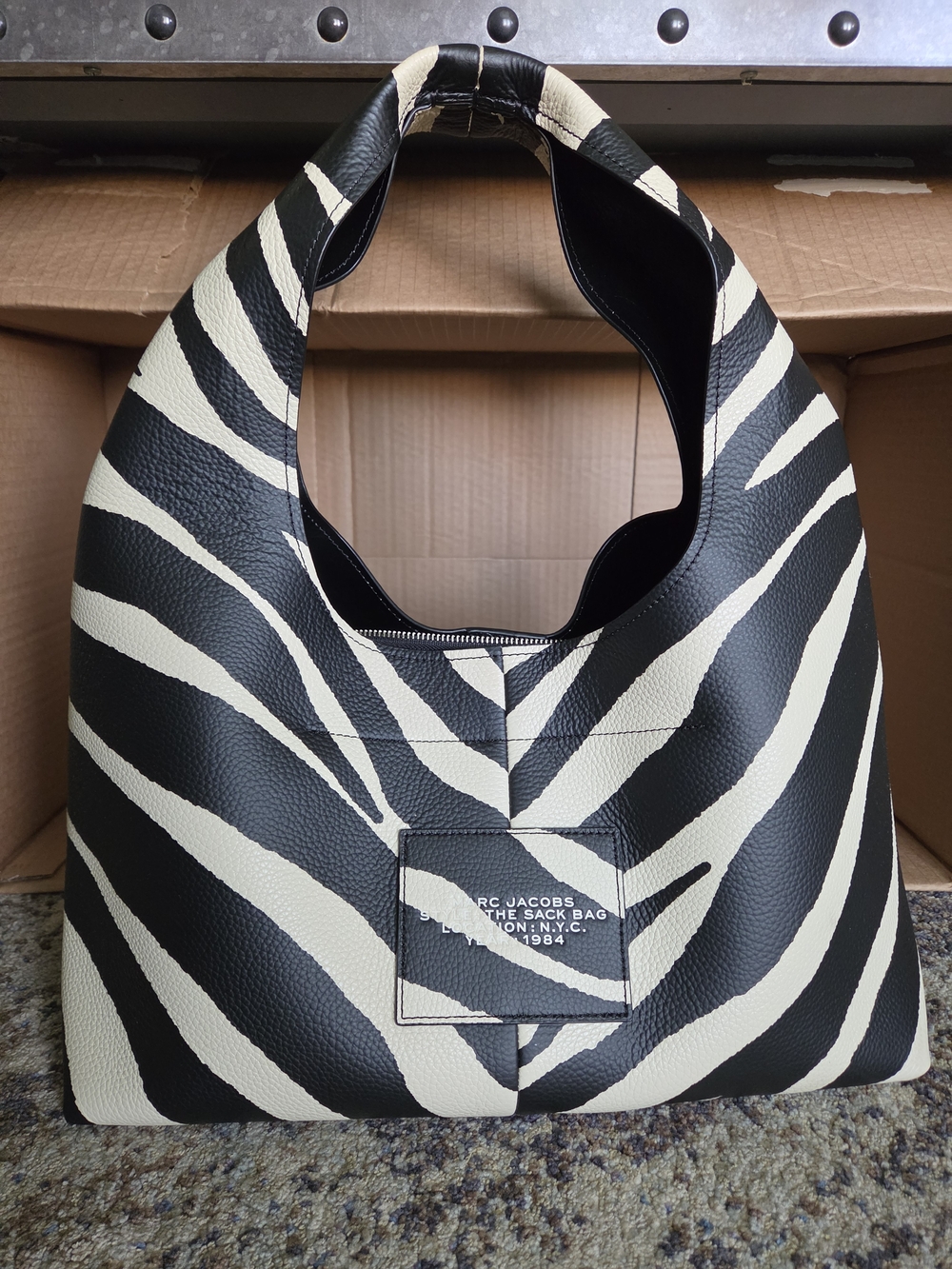 Marc Jacobs The Sack Bag - Black & Cream Zebra Print - Picture 2 of 15